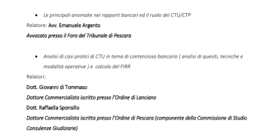 Convegno Ordine Commercialisti 28.01.2015: la Consulenza Tecnica nel Procedimento Civile